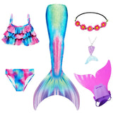 Kid Girl Ariel Mermaid For Swimming Costumes Cosplay Swimsuit