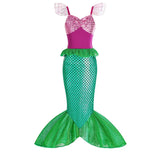 Kid Girl Little Mermaid Ariel Princess Carnival Summer Purple Dress