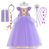 2-10T Kid Girl Princess Gown Halloween Birthday Christmas Party Dress With Acc