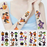 10 Sheets Halloween Pumpkins Tattoo Sticker Fake Tattoo