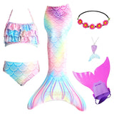 Kid Girls Mermaid Tail Swimsuit Little Mermaid Costume Cosplay 6Pcs/set