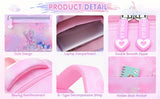 3Pcs/Set Student Girls Backpack Cute Princess Large Capacity Schoolbag