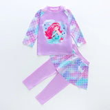 Children's Swimming Suit Girl Long Sleeve Pants Separate Sun Protection Mermaid