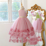 4-10Y Kid Girl Elegant Bridesmaid Party Flower Tulle Wedding Birthday Princess Dresses