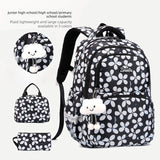 3pcs/set Elementary School  Flower Cute Little Dolls Backpack Bookbags