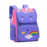 Kid Girl Pink Purple Rainbow Schoolbag Cute Cartoon Backpack Student Book Bag