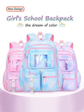 Girl School Backpacks Cute Candy Color Large Capacity Schoolbags