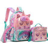 Kids Girl Backpacks Schoolbags 3 Pcs With Lunch and Pencil Bag for Elementary Middle School