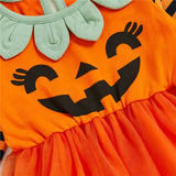 0-18M Newborn Infant Baby Girl Halloween Clothes Pumpkin Print Long Sleeve 3 Pcs Set