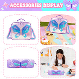 Kids Girl Backpacks Schoolbags 3 Pcs With Lunch and Pencil Bag for Elementary Middle School