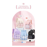 Girls Primary Middle School Cute Plaid Schoolbags Lightweight Waterproof Backpack