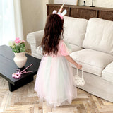 Kids Unicorn Costume LED Light Up Dress Sparkly Sequin Tulle Gown for Girls Fancy Dress for Wedding Guest Pageant Carnival