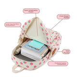 3 Pcs/Set Kid Girl Corduroy Flower Backpack Lunch Box Pencil Bag School Bookbag