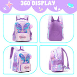 Kids Girl Backpacks Schoolbags 3 Pcs With Lunch and Pencil Bag for Elementary Middle School