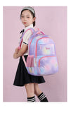 Elementary School Students Fashion Backpack Gradient Color Campus Schoolbag