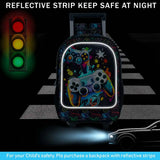 3Pcs Kids Gaming Controller Trolley Backpack Set Wheeled School Bag