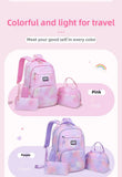 Gradient 3-piece School Bag Set Girls College Style Large Capacity Rainbow Backpacks