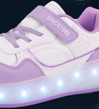Kid Boy Girl Roller Skate Flashing Light 4 Wheel Roller Shoes