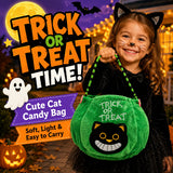 1PC Plush Halloween Pumpkin Vampire Witch Treat Basket Portable Candy Bag