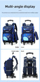 Kid Girl Butterfly Roller Wheeled Backpack Large Capacity Space Schoolbags