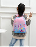 Kindergarten Girl Backpack Cartoon Cute Unicorn Mermaid Print Schoolbag