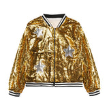 4-14Y Kid Girls Sequin Jacket Bomber Spring Fall Coats