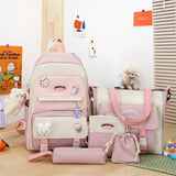 5 In 1 Kid Girl School Bag Multifunctional Large Capacity Casual Travel Backpack