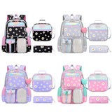3pcs/se School Student Kid Girls Backpack Waterproof Cute Chrysanthemum Schoolbag