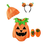 1-10T Kid Baby Boy Girl Halloween Cute Pumpkin Embroidery Party Costume Set