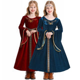 4-10Y Kid Girl Halloween European Medieval Renaissance Retro Palace Queen Princess Drama Dresses