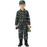 Kids Soldier Costume for Kid Party Army Costume camouflage Costumes for Boys Jungle Field Sniper Set with Pistol Compass Whistle