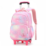 Kid Girl Backpack Trolley Wheeled School Bags Cute Princess Bookbags