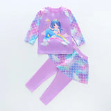Children's Swimming Suit Girl Long Sleeve Pants Separate Sun Protection Mermaid