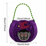 1PC Plush Halloween Pumpkin Vampire Witch Treat Basket Portable Candy Bag