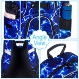 3PCS Lightning Teen College Boys Backpack Water Resistant Schoolbags 16 Inch