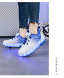 Kid Girl Boy Roller Skate Glowing Sneakers Led Light Luminous USB Charging Shoes