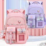 Kid Girl Large Capacity Spine Protection Leisure Backpack Schoolbags with Multiple Pockets