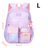 Rainbow Embroidery 3-Piece Set School Backpacks Gradient Schoolbags