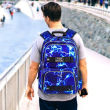 3PCS Lightning Teen College Boys Backpack Water Resistant Schoolbags 16 Inch