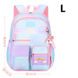 Rainbow Embroidery 3-Piece Set School Backpacks Gradient Schoolbags