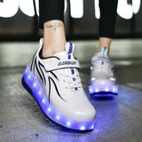 Kid Girl Boys Led Light Roller USB Charging Skate Shoes