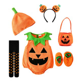 1-10T Kid Baby Boy Girl Halloween Cute Pumpkin Embroidery Party Costume Set