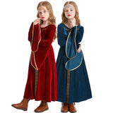4-10Y Kid Girl Halloween European Medieval Renaissance Retro Palace Queen Princess Drama Dresses
