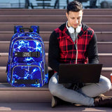 3PCS Lightning Teen College Boys Backpack Water Resistant Schoolbags 16 Inch