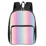 Student Rainbow Print Pattern Square Backpack SchoolBags