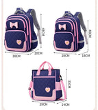 2 Pcs/Set Teenage Girls Large capacity Bow Schoolbags Nylon Contrasting Backpack