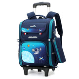 Kid Girl Butterfly Roller Wheeled Backpack Large Capacity Space Schoolbags