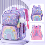 2 Pcs Primary Student Cute Stylish Portable Versatile Breathable Backpack Books Bag