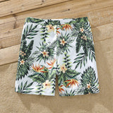 Family Matching Summer Swimsuit One Piece Plant Flounce Swimwear