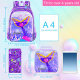 3 Pcs 16 Inch Kid Girl Mermaid Backpack School Bookbag